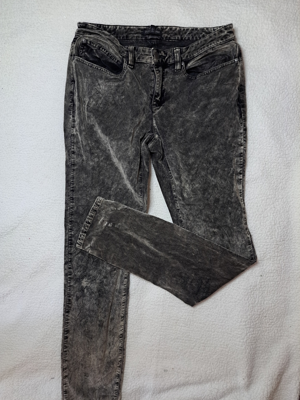 Eileen Fisher Mineral Washed Gray Skinny Jeans
